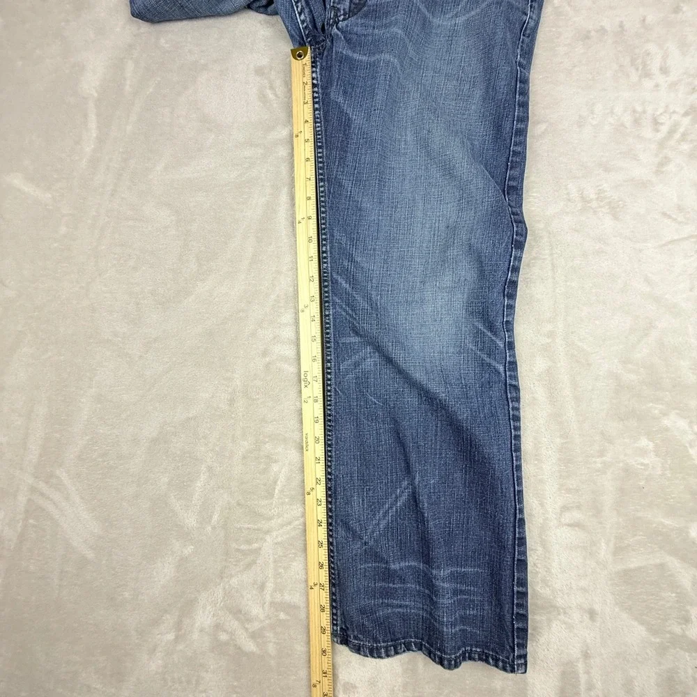 Levis 527 Jeans Men 38x32 (Fit 36x29) Blue Bootcut Slim Leather Patch Rodeo 2010